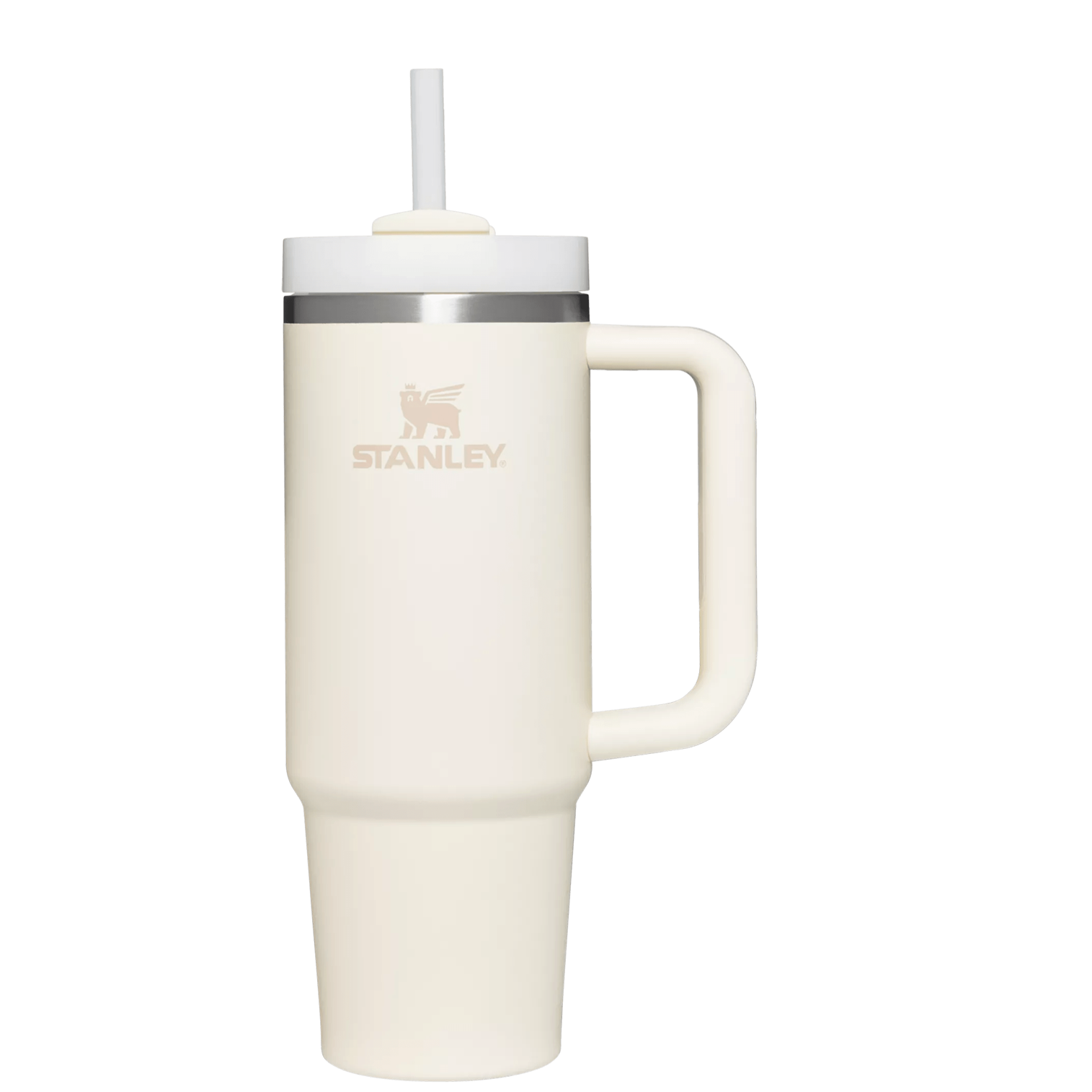 Splash-Resistant FlowState The Quencher H2.0 Flowstate Tumbler | Stanley Create D331C - 40oz Large Capacity Car-Cup Friendly Quencher - Cream